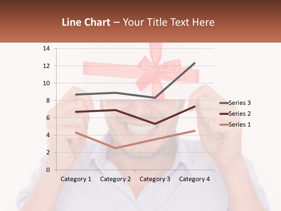 A Man Holding A Card With A Red Bow On It PowerPoint Template