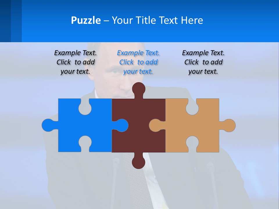 A Man In A Suit And Tie Sitting At A Table PowerPoint Template