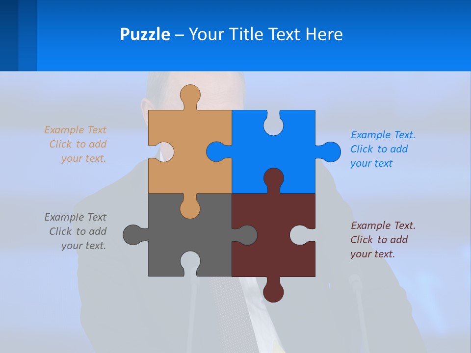 A Man In A Suit And Tie Sitting At A Table PowerPoint Template