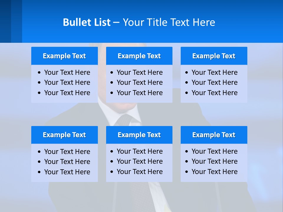 A Man In A Suit And Tie Sitting At A Table PowerPoint Template