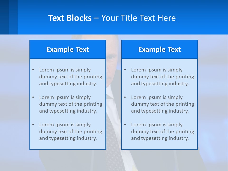 A Man In A Suit And Tie Sitting At A Table PowerPoint Template