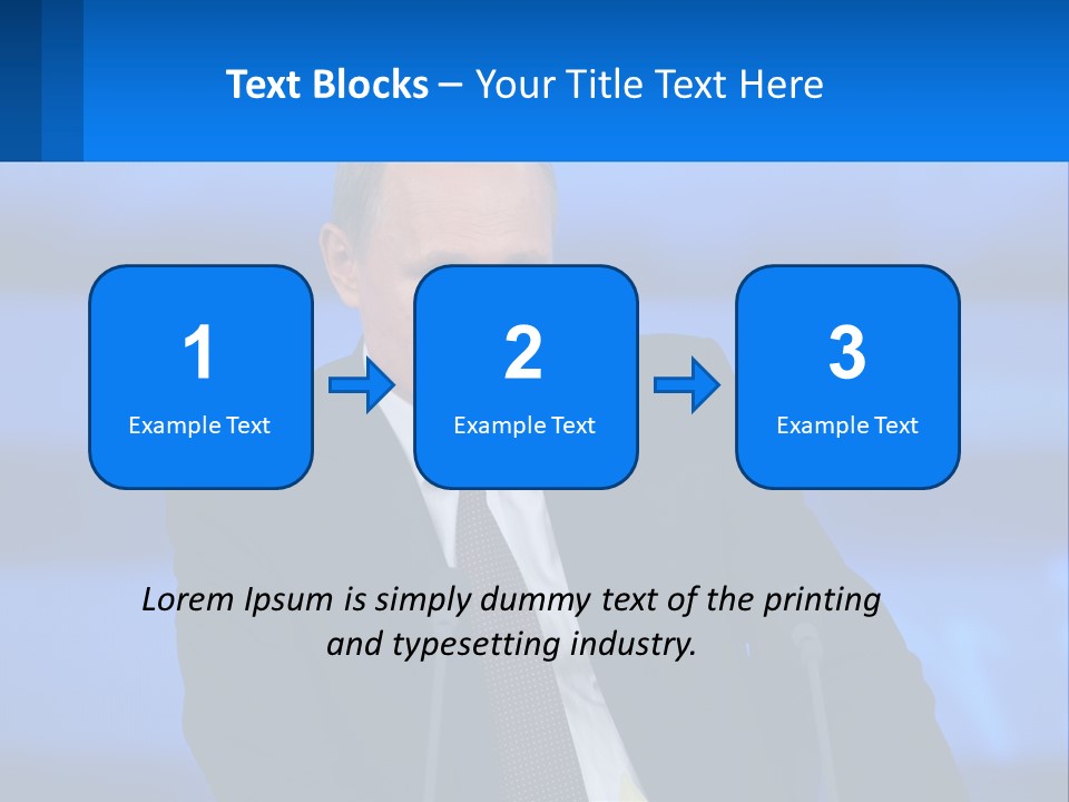 A Man In A Suit And Tie Sitting At A Table PowerPoint Template