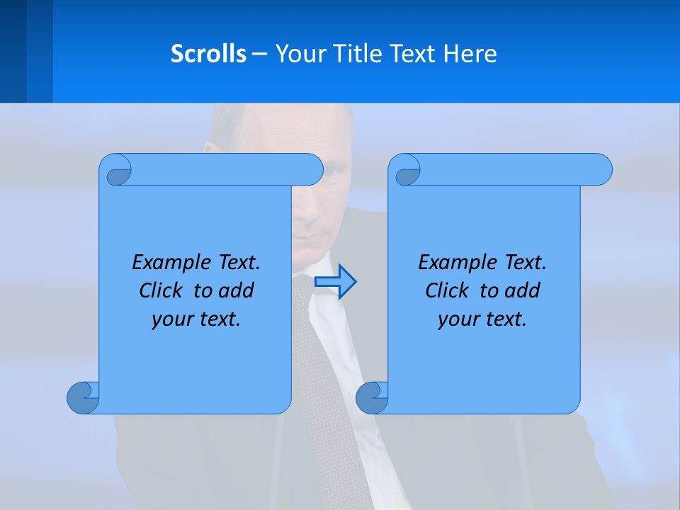 A Man In A Suit And Tie Sitting At A Table PowerPoint Template