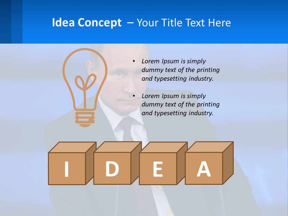 A Man In A Suit And Tie Sitting At A Table PowerPoint Template