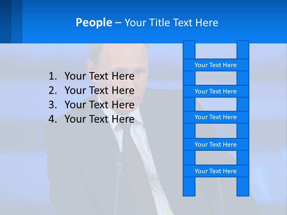 A Man In A Suit And Tie Sitting At A Table PowerPoint Template