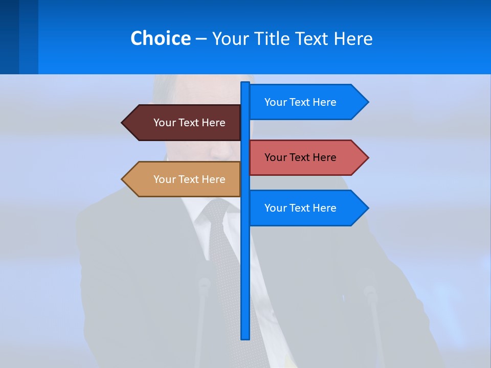 A Man In A Suit And Tie Sitting At A Table PowerPoint Template
