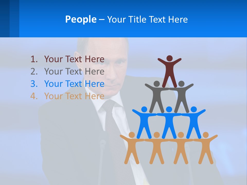 A Man In A Suit And Tie Sitting At A Table PowerPoint Template