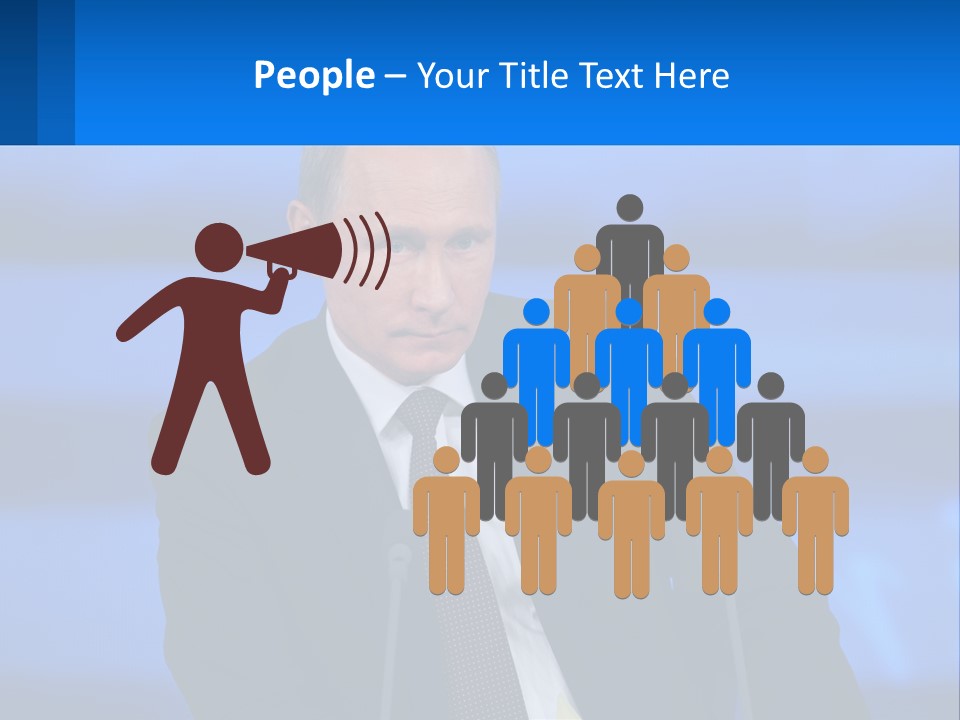 A Man In A Suit And Tie Sitting At A Table PowerPoint Template