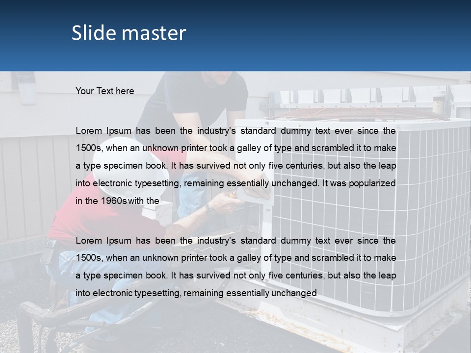 A Man And A Woman Working On An Air Conditioner PowerPoint Template