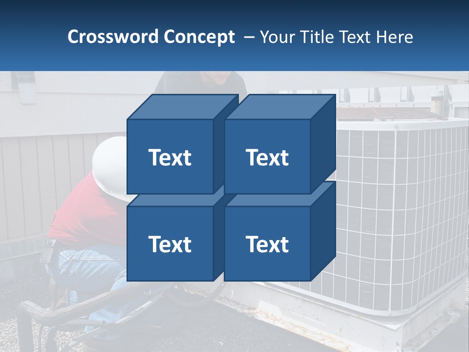 A Man And A Woman Working On An Air Conditioner PowerPoint Template
