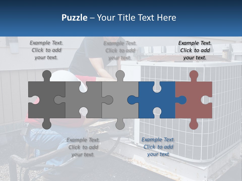 A Man And A Woman Working On An Air Conditioner PowerPoint Template