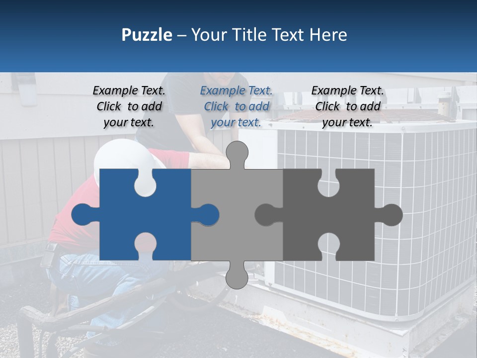 A Man And A Woman Working On An Air Conditioner PowerPoint Template