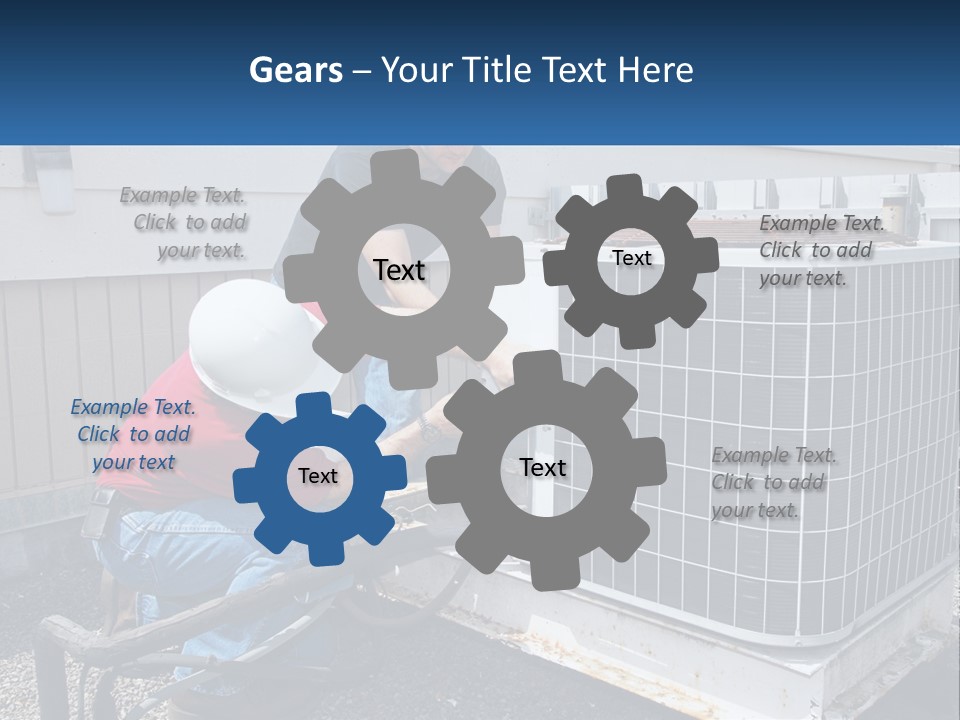 A Man And A Woman Working On An Air Conditioner PowerPoint Template