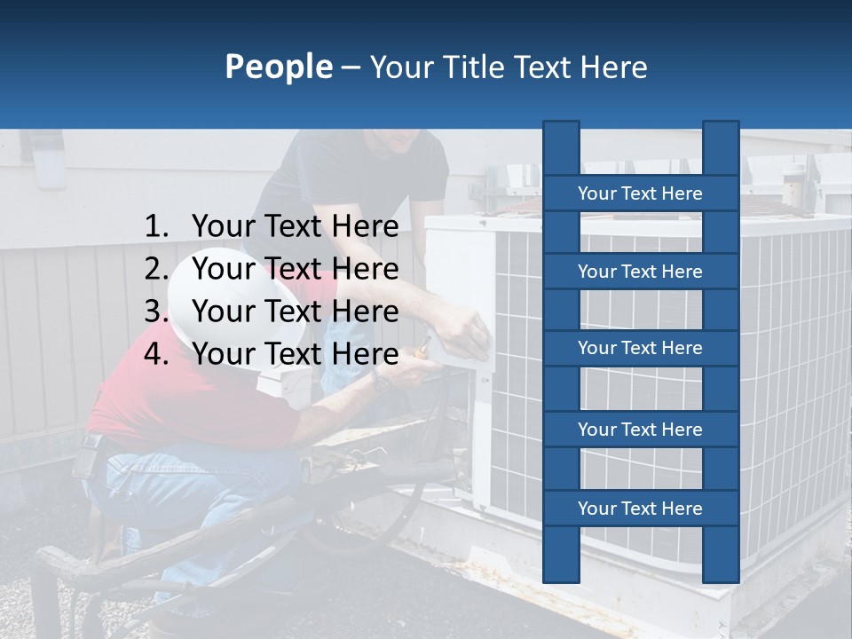 A Man And A Woman Working On An Air Conditioner PowerPoint Template