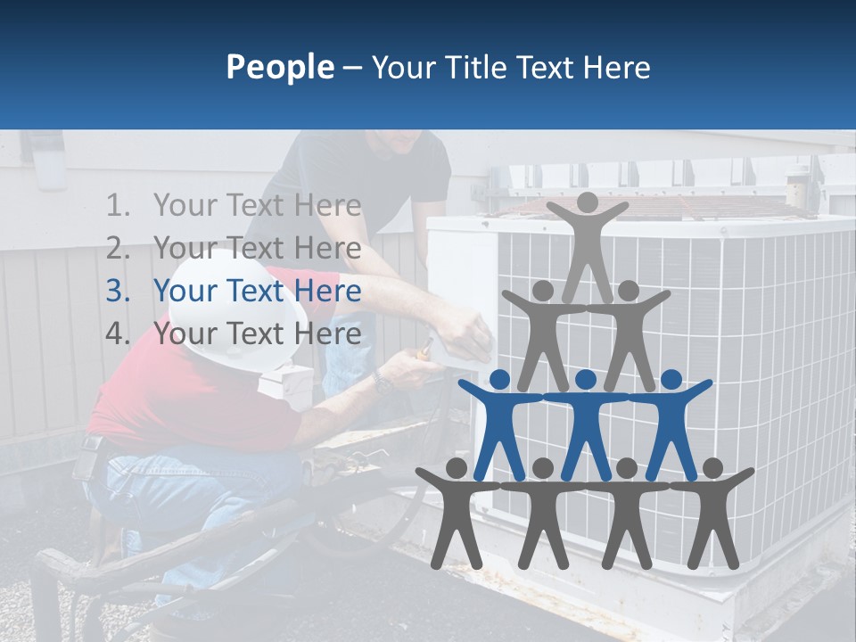 A Man And A Woman Working On An Air Conditioner PowerPoint Template