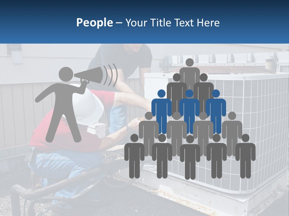 A Man And A Woman Working On An Air Conditioner PowerPoint Template