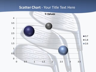 A Group Of Golf Clubs On A Blue And White Background PowerPoint Template