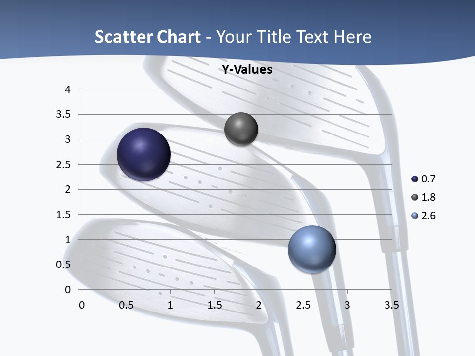 A Group Of Golf Clubs On A Blue And White Background PowerPoint Template