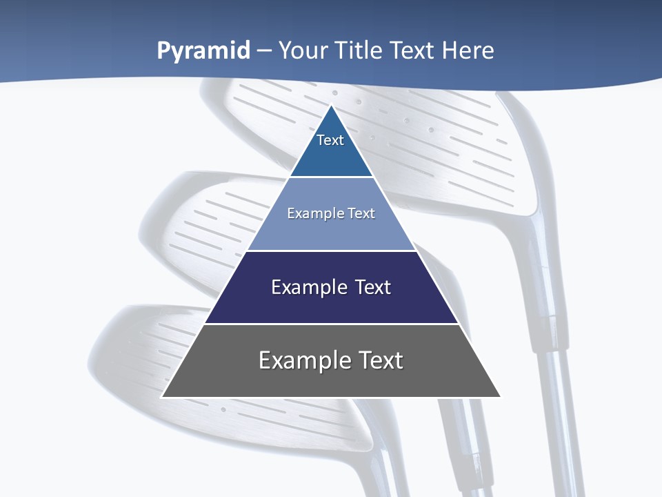 A Group Of Golf Clubs On A Blue And White Background PowerPoint Template