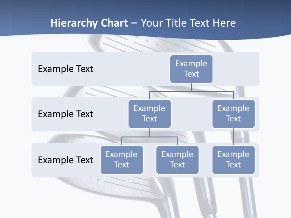 A Group Of Golf Clubs On A Blue And White Background PowerPoint Template