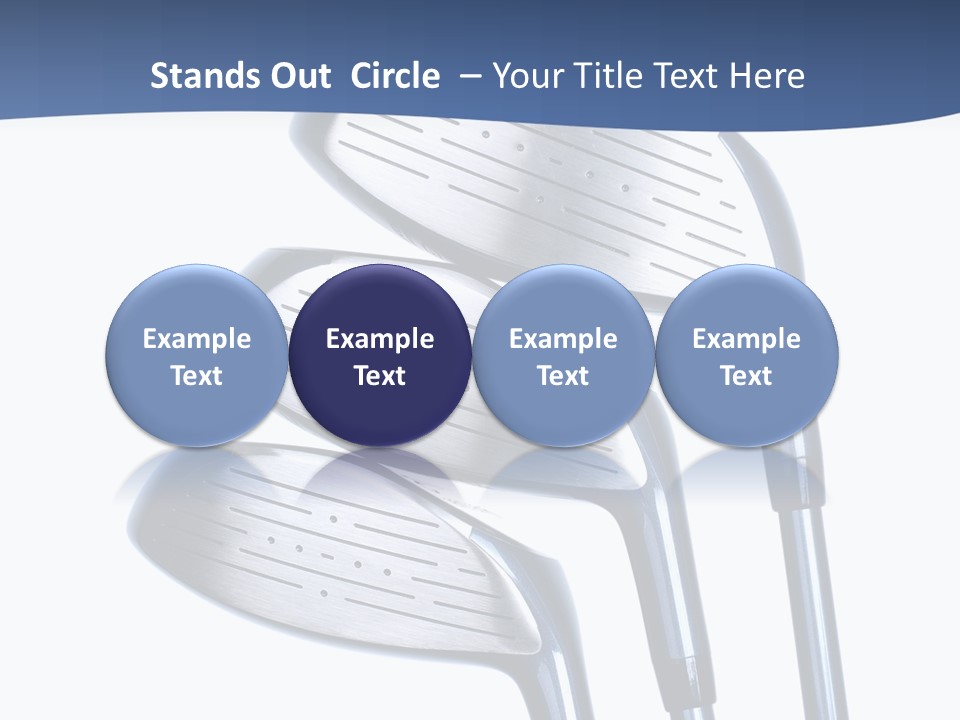 A Group Of Golf Clubs On A Blue And White Background PowerPoint Template