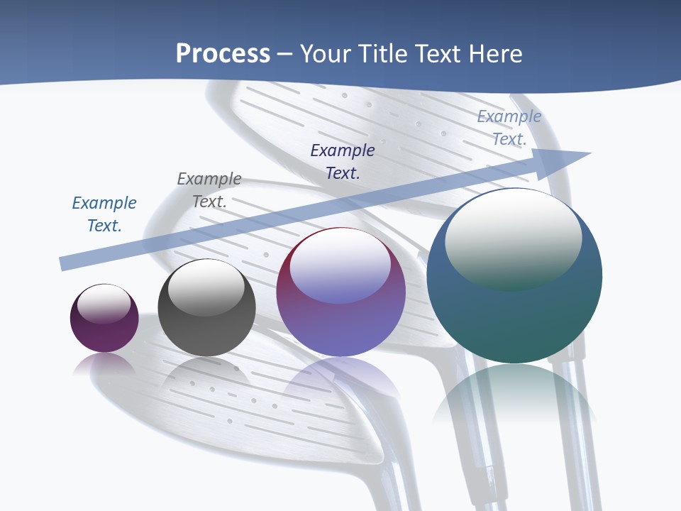 A Group Of Golf Clubs On A Blue And White Background PowerPoint Template