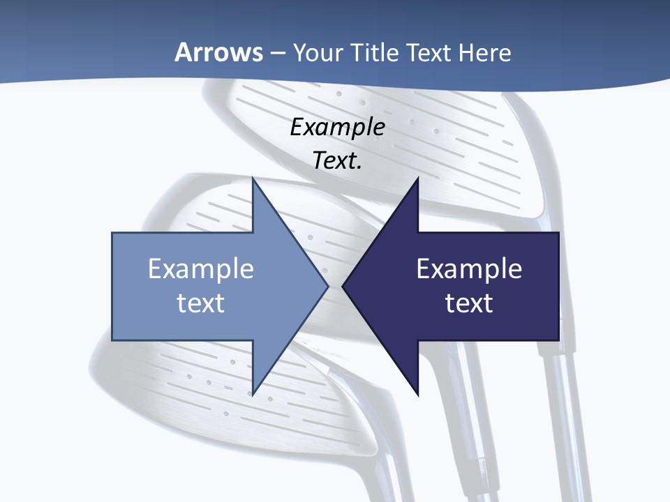 A Group Of Golf Clubs On A Blue And White Background PowerPoint Template