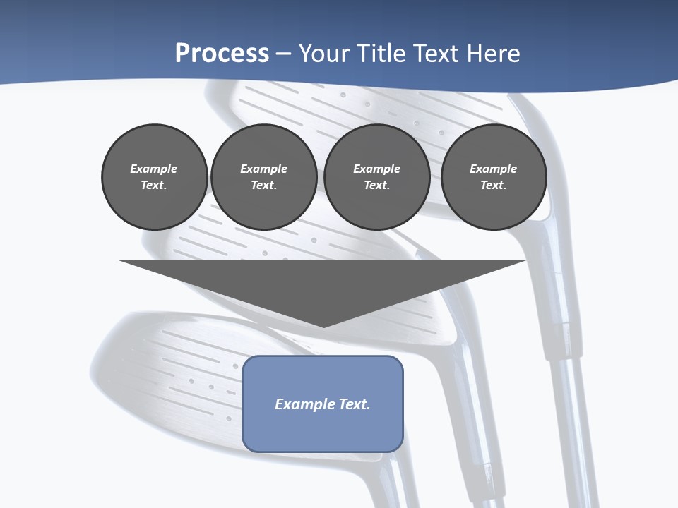 A Group Of Golf Clubs On A Blue And White Background PowerPoint Template