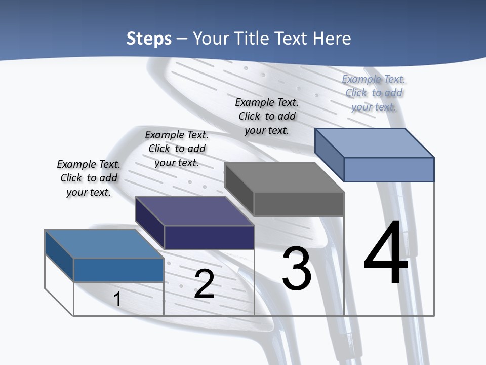 A Group Of Golf Clubs On A Blue And White Background PowerPoint Template