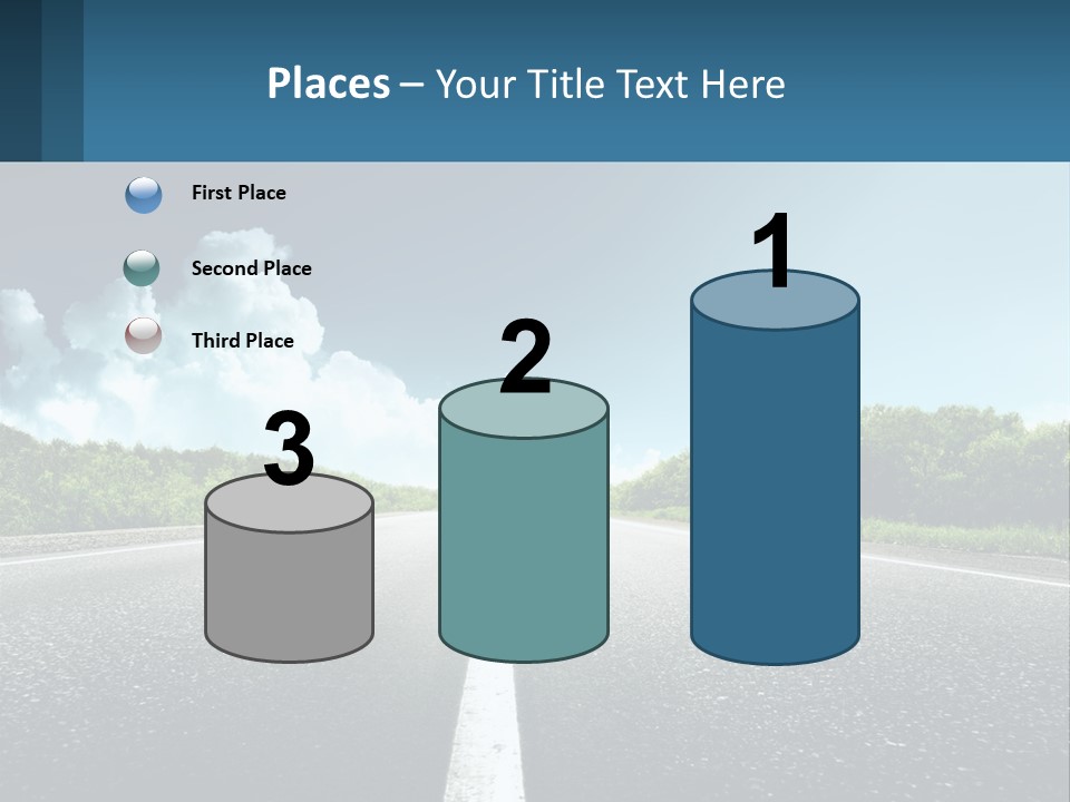 An Empty Road With Trees And Clouds In The Background PowerPoint Template