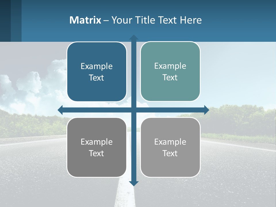 An Empty Road With Trees And Clouds In The Background PowerPoint Template