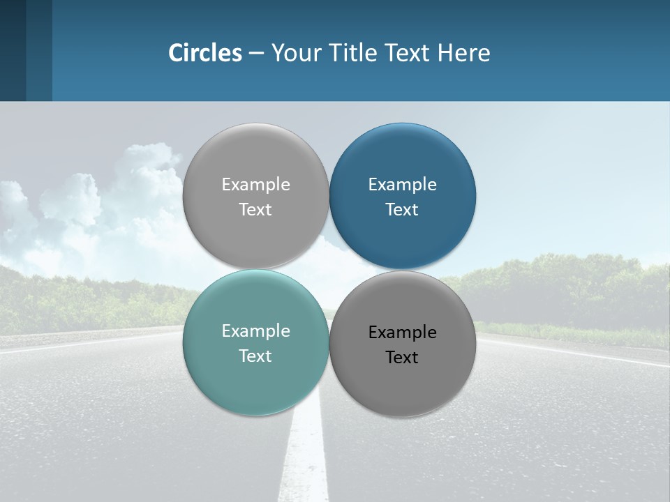 An Empty Road With Trees And Clouds In The Background PowerPoint Template