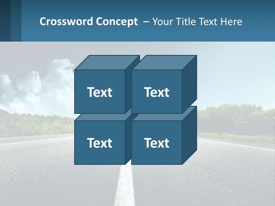 An Empty Road With Trees And Clouds In The Background PowerPoint Template
