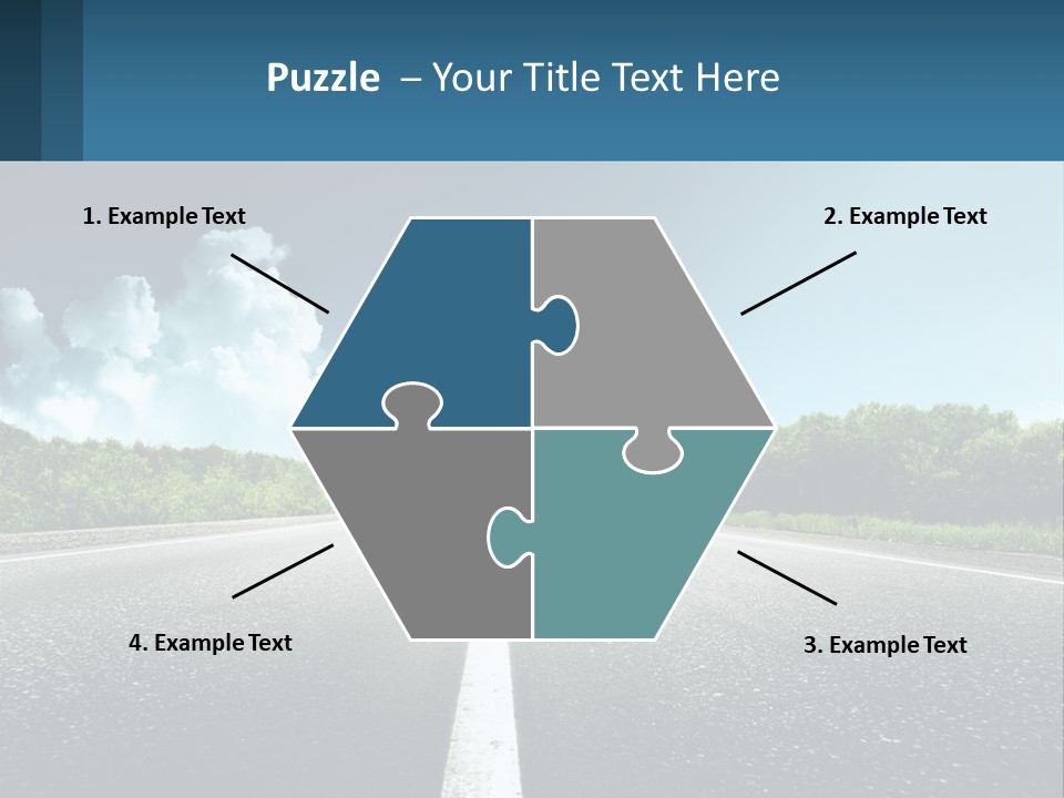 An Empty Road With Trees And Clouds In The Background PowerPoint Template