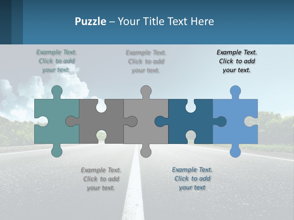 An Empty Road With Trees And Clouds In The Background PowerPoint Template