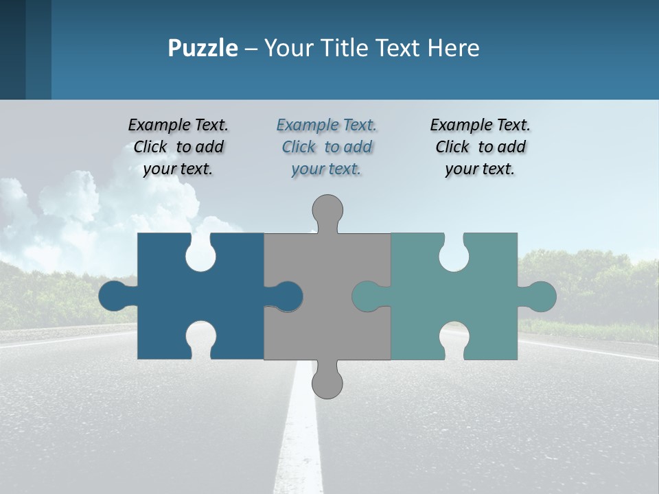 An Empty Road With Trees And Clouds In The Background PowerPoint Template