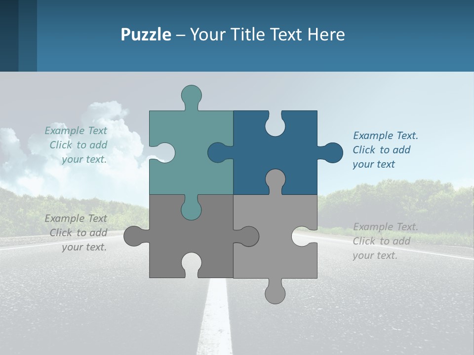 An Empty Road With Trees And Clouds In The Background PowerPoint Template