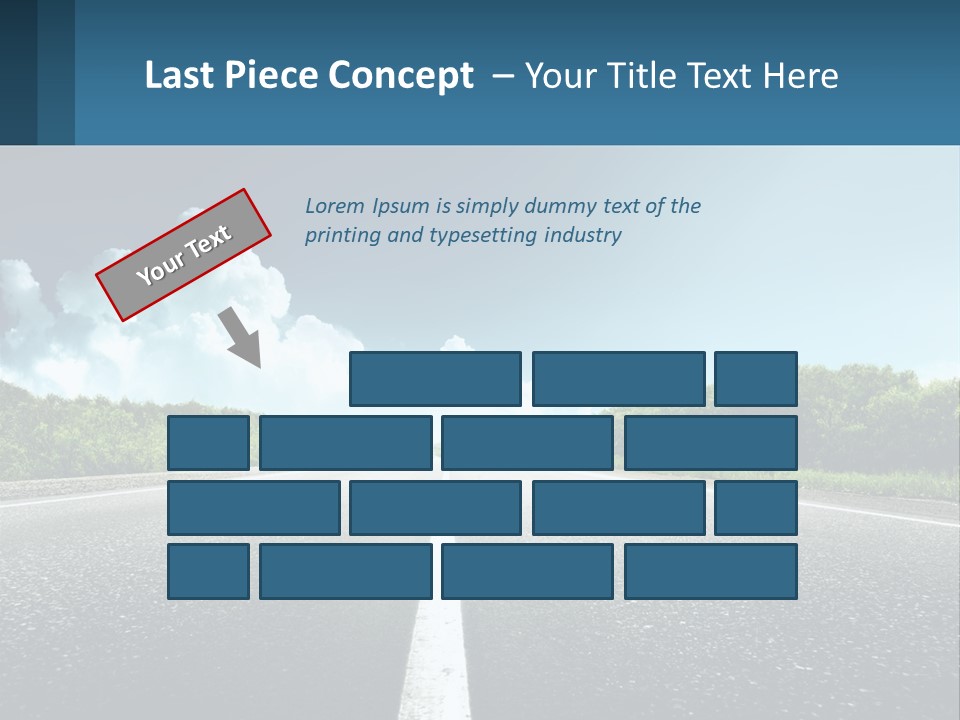 An Empty Road With Trees And Clouds In The Background PowerPoint Template