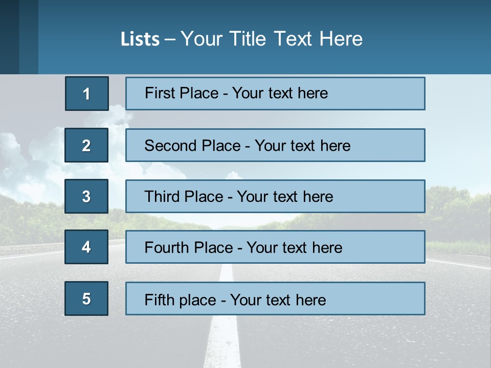 An Empty Road With Trees And Clouds In The Background PowerPoint Template