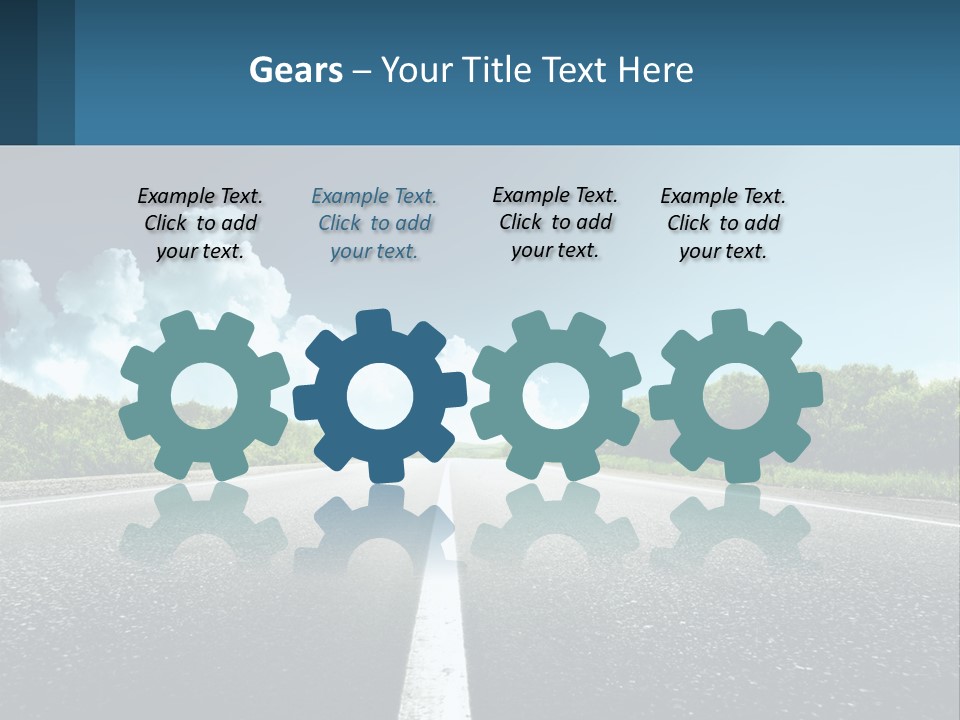 An Empty Road With Trees And Clouds In The Background PowerPoint Template