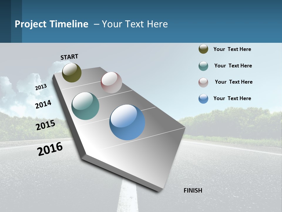 An Empty Road With Trees And Clouds In The Background PowerPoint Template