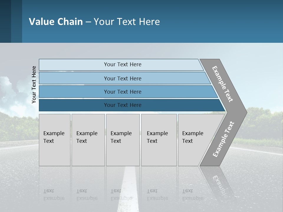 An Empty Road With Trees And Clouds In The Background PowerPoint Template