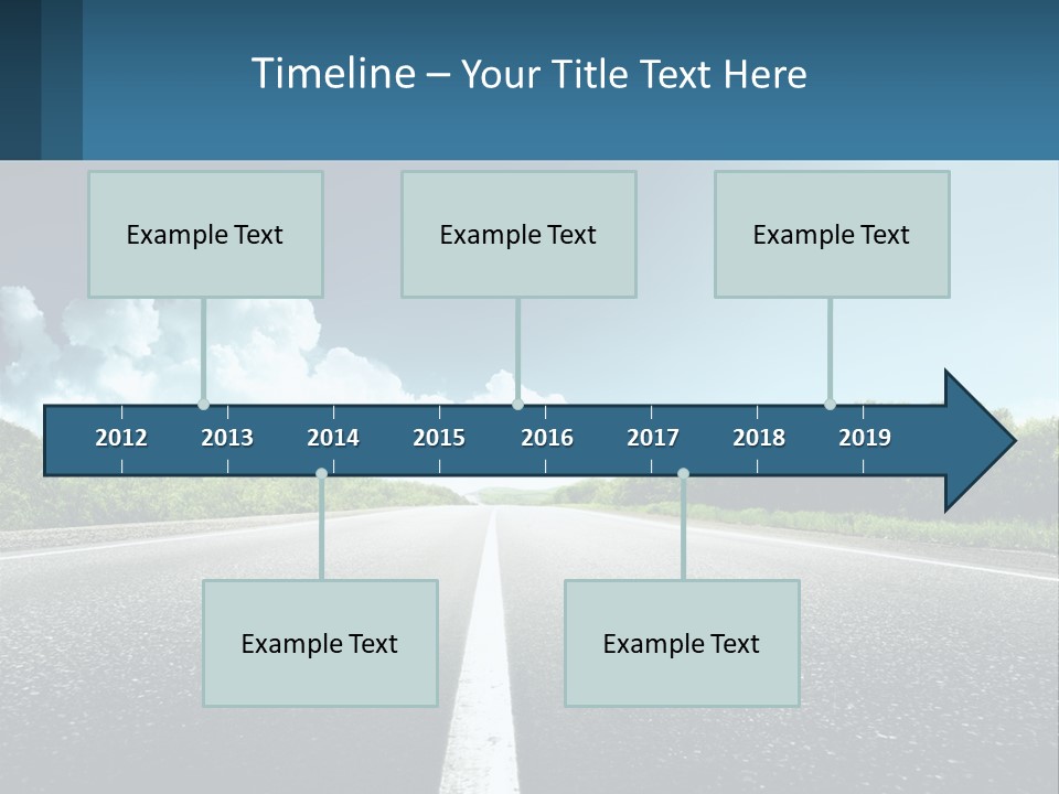An Empty Road With Trees And Clouds In The Background PowerPoint Template