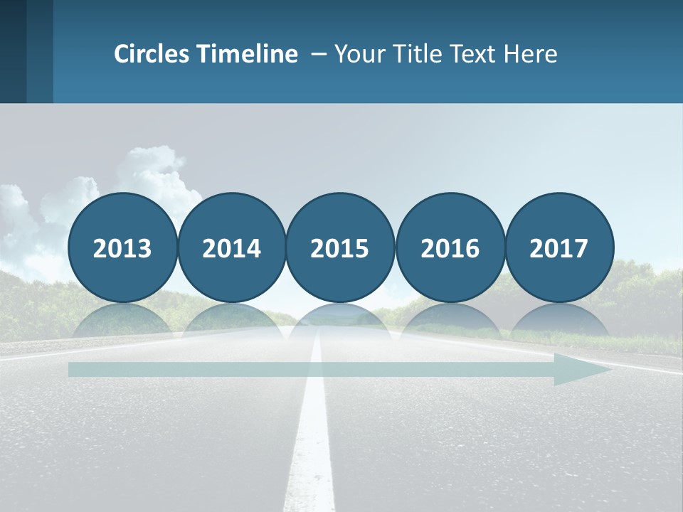 An Empty Road With Trees And Clouds In The Background PowerPoint Template