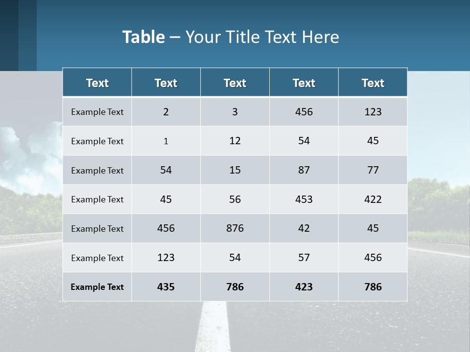 An Empty Road With Trees And Clouds In The Background PowerPoint Template