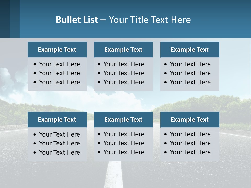 An Empty Road With Trees And Clouds In The Background PowerPoint Template