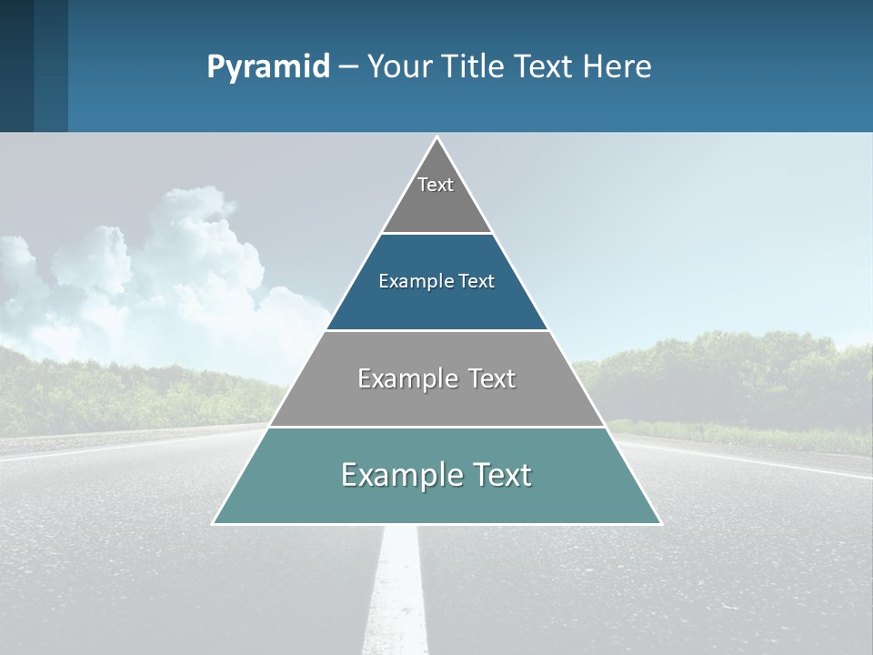 An Empty Road With Trees And Clouds In The Background PowerPoint Template