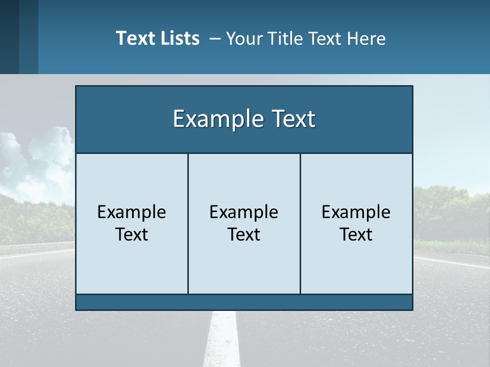 An Empty Road With Trees And Clouds In The Background PowerPoint Template