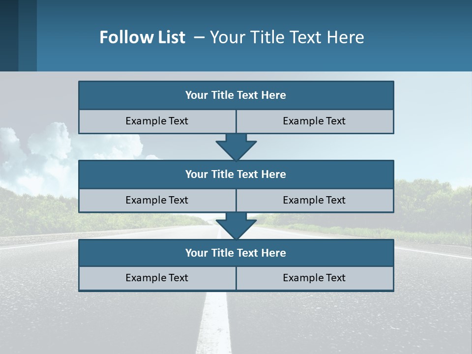 An Empty Road With Trees And Clouds In The Background PowerPoint Template