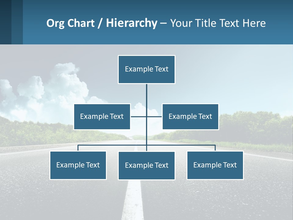 An Empty Road With Trees And Clouds In The Background PowerPoint Template